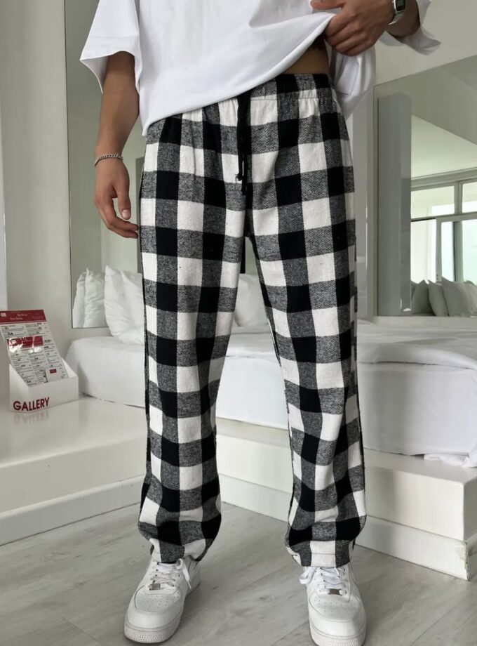 Premium Tartan Ekose Desen Bel Lastikli Pijama